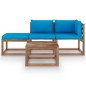 vidaXL 4-tlg. Garten-Lounge-Set aus Paletten mit Kissen Kiefernholz vidaXL 4-tlg. Garten-Lounge-Set aus Paletten mit Kissen Kiefernholz