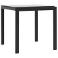 Sonnenliegen 2 Stk. mit Tisch Poly Rattan und Textilene Schwarz Sonnenliegen 2 Stk. mit Tisch Poly Rattan und Textilene Schwarz