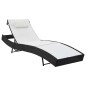 Sonnenliegen 2 Stk. mit Tisch Poly Rattan und Textilene Schwarz Sonnenliegen 2 Stk. mit Tisch Poly Rattan und Textilene Schwarz