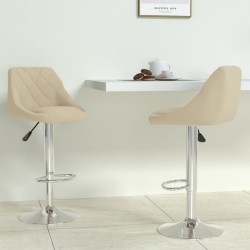 vidaXL Barhocker 2 Stk. Creme Samt 