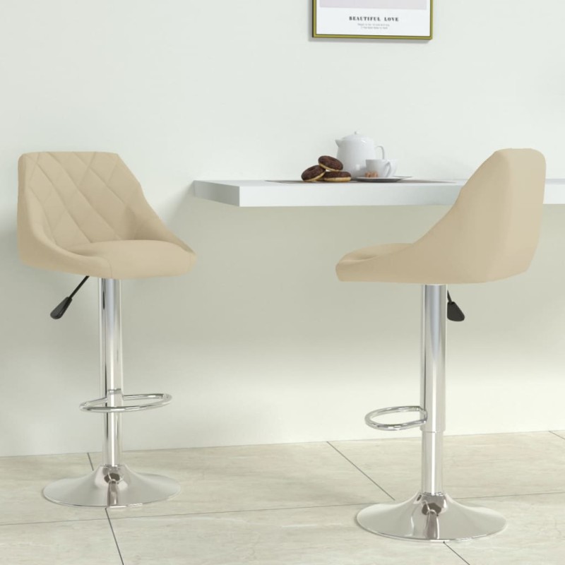 vidaXL Barhocker 2 Stk. Creme Samt vidaXL Barhocker 2 Stk. Creme Samt