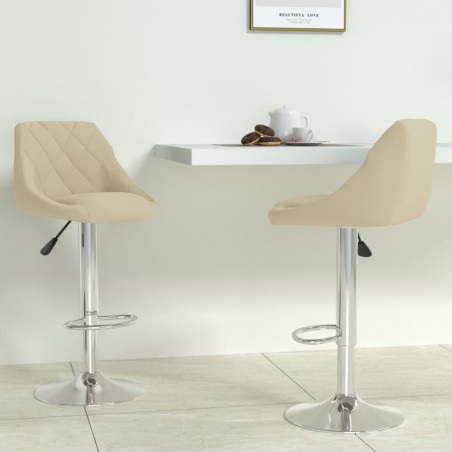 vidaXL Barhocker 2 Stk. Creme Samt 