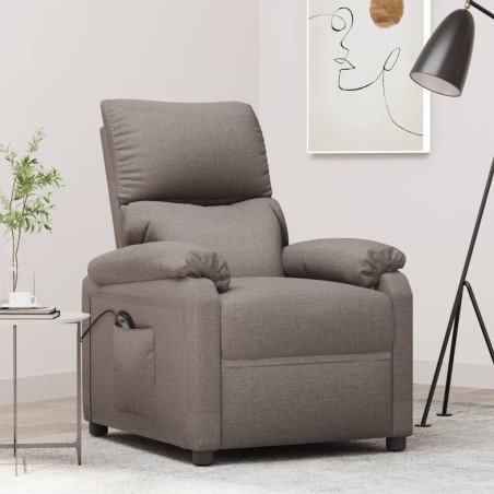 vidaXL Relaxsessel Elektrisch Taupe Stoff