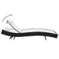 Sonnenliegen 2 Stk. mit Tisch Poly Rattan und Textilene Schwarz Sonnenliegen 2 Stk. mit Tisch Poly Rattan und Textilene Schwarz