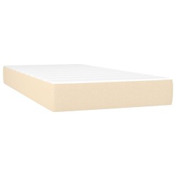 vidaXL Taschenfederkernmatratze Creme 90x190x20 cm Stoff