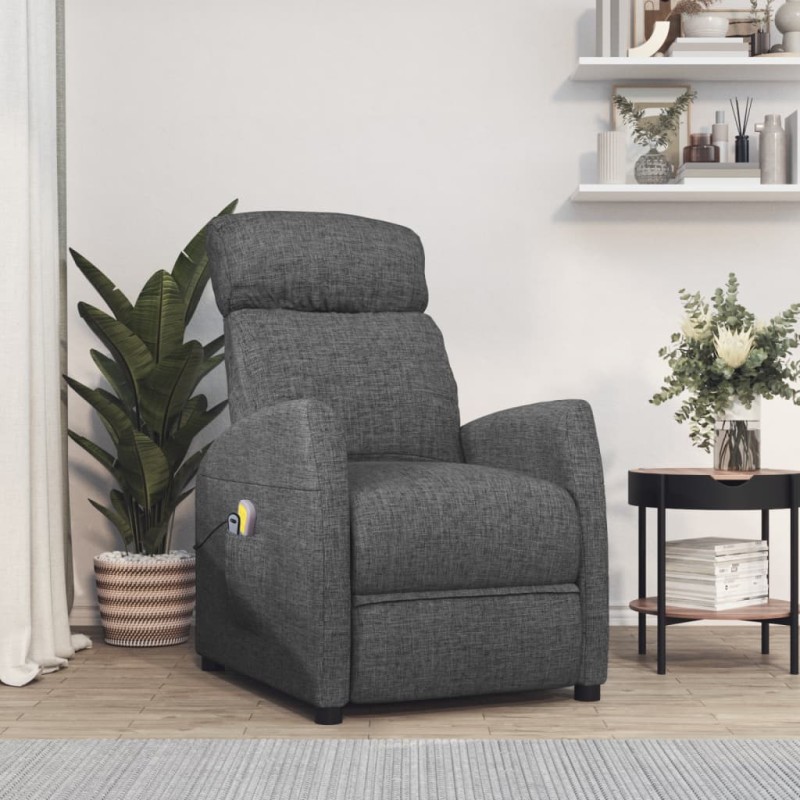 vidaXL Massagesessel Elektrisch Dunkelgrau Stoff vidaXL Massagesessel Elektrisch Dunkelgrau Stoff