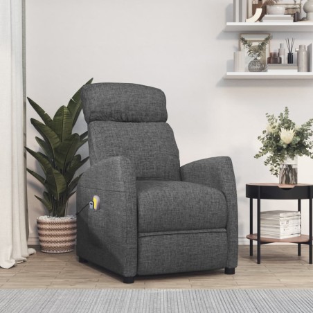 vidaXL Massagesessel Elektrisch Dunkelgrau Stoff