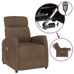 vidaXL Massagesessel Elektrisch Braun Stoff