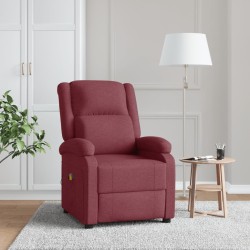 vidaXL Ohrensessel mit Massagefunktion Weinrot Stoff