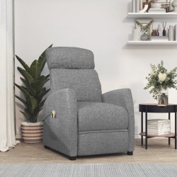 vidaXL Massagesessel Elektrisch Hellgrau Stoff