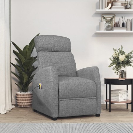 vidaXL Massagesessel Elektrisch Hellgrau Stoff