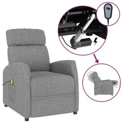 vidaXL Massagesessel Elektrisch Hellgrau Stoff