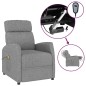 vidaXL Massagesessel Elektrisch Hellgrau Stoff vidaXL Massagesessel Elektrisch Hellgrau Stoff