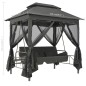 Gartenschaukel mit Bettfunktion und Dach 220×160×240 cm Stahl Gartenschaukel mit Bettfunktion und Dach 220×160×240 cm Stahl