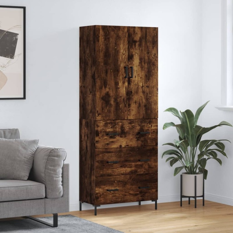 Highboard Räuchereiche 69,5x34x180 cm Holzwerkstoff Highboard Räuchereiche 69,5x34x180 cm Holzwerkstoff