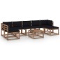 vidaXL 8-tlg. Garten-Lounge-Set mit Kissen in Schwarz vidaXL 8-tlg. Garten-Lounge-Set mit Kissen in Schwarz