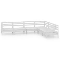 vidaXL 6-tlg. Garten-Lounge-Set Massivholz Kiefer Weiß