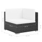 vidaXL 7-tlg. Garten-Lounge-Set mit Auflagen Poly Rattan Schwarz vidaXL 7-tlg. Garten-Lounge-Set mit Auflagen Poly Rattan Schwarz