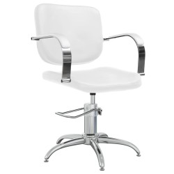vidaXL Friseurstuhl Weiß Kunstleder