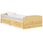 vidaXL Massivholzbett mit 2 Schubladen Massivholz Kiefer 90x200 cm vidaXL Massivholzbett mit 2 Schubladen Massivholz Kiefer 90x200 cm