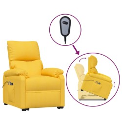 vidaXL Massagesessel mit Aufstehhilfe Gelb Stoff
