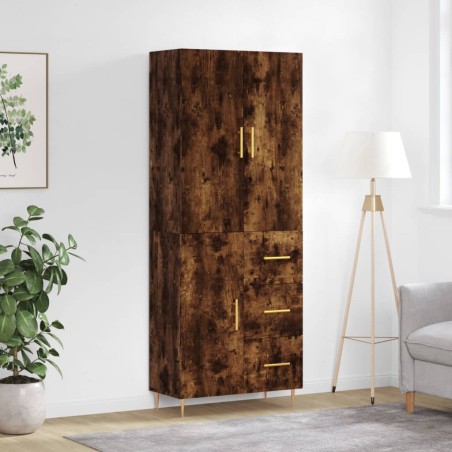 vidaXL Highboard Räuchereiche 69,5x34x180 cm Holzwerkstoff