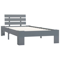 vidaXL Massivholzbett Grau Kiefer 90x200 cm
