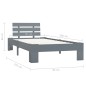 vidaXL Massivholzbett Grau Kiefer 90x200 cm vidaXL Massivholzbett Grau Kiefer 90x200 cm