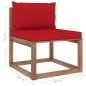 vidaXL Garten-Palettensofa 4-Sitzer mit Kissen Kiefernholz vidaXL Garten-Palettensofa 4-Sitzer mit Kissen Kiefernholz