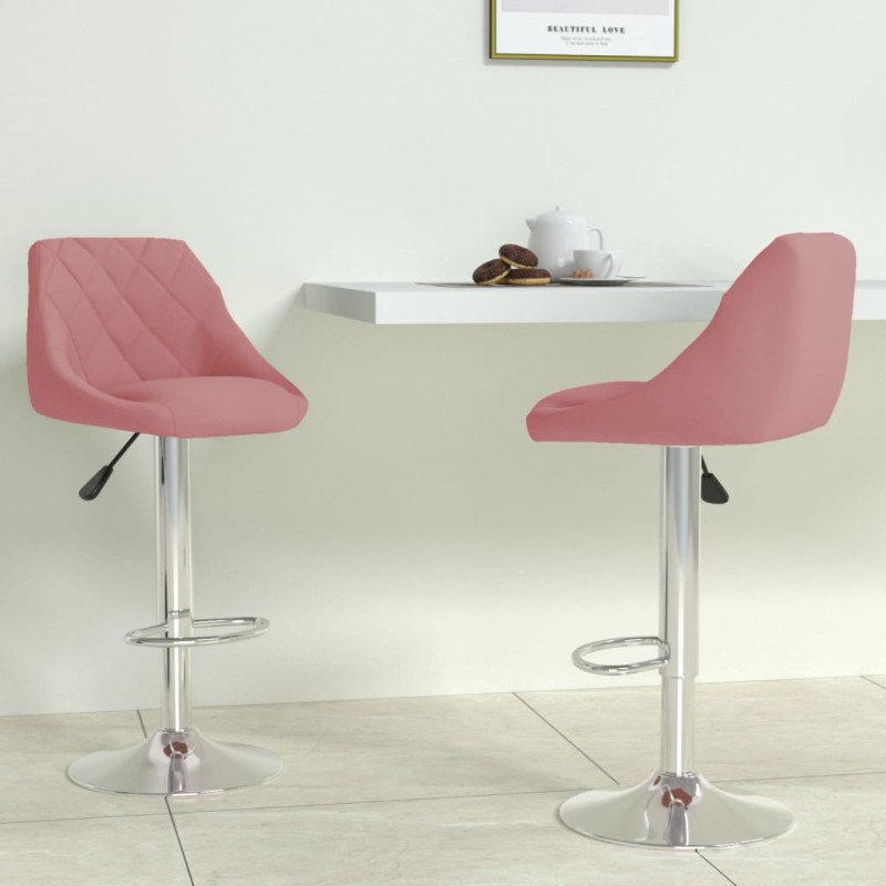 vidaXL Barhocker 2 Stk. Rosa Samt vidaXL Barhocker 2 Stk. Rosa Samt