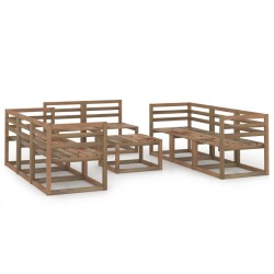 vidaXL 9-tlg. Garten-Lounge-Set Braun Imprägniertes Kiefernholz