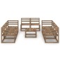 vidaXL 9-tlg. Garten-Lounge-Set Braun Imprägniertes Kiefernholz vidaXL 9-tlg. Garten-Lounge-Set Braun Imprägniertes Kiefernholz