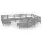 vidaXL 10-tlg. Garten-Lounge-Set Massivholz Kiefer Grau vidaXL 10-tlg. Garten-Lounge-Set Massivholz Kiefer Grau