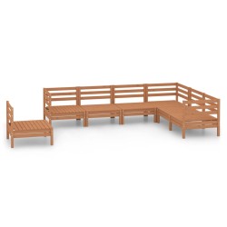 vidaXL 7-tlg. Garten-Lounge-Set Massivholz Kiefer Honigbraun