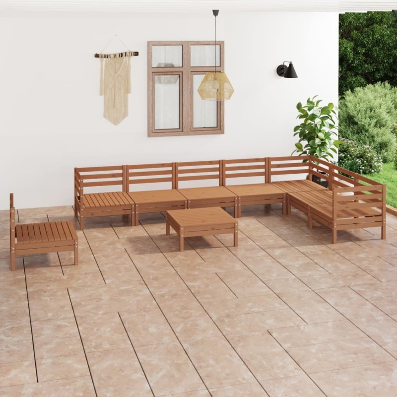 vidaXL 9-tlg. Garten-Lounge-Set Massivholz Kiefer Honigbraun vidaXL 9-tlg. Garten-Lounge-Set Massivholz Kiefer Honigbraun