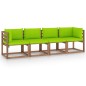 vidaXL Garten-Palettensofa 4-Sitzer mit Kissen Kiefernholz vidaXL Garten-Palettensofa 4-Sitzer mit Kissen Kiefernholz