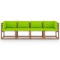 vidaXL Garten-Palettensofa 4-Sitzer mit Kissen Kiefernholz vidaXL Garten-Palettensofa 4-Sitzer mit Kissen Kiefernholz