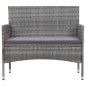 4-tlg. Garten-Lounge-Set mit Auflagen Poly Rattan Grau 4-tlg. Garten-Lounge-Set mit Auflagen Poly Rattan Grau