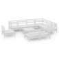 vidaXL 10-tlg. Garten-Lounge-Set Massivholz Kiefer Weiß vidaXL 10-tlg. Garten-Lounge-Set Massivholz Kiefer Weiß