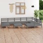 vidaXL 10-tlg. Garten-Lounge-Set Massivholz Kiefer Grau vidaXL 10-tlg. Garten-Lounge-Set Massivholz Kiefer Grau