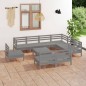 vidaXL 10-tlg. Garten-Lounge-Set Massivholz Kiefer Grau vidaXL 10-tlg. Garten-Lounge-Set Massivholz Kiefer Grau
