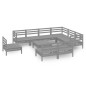 vidaXL 10-tlg. Garten-Lounge-Set Massivholz Kiefer Grau vidaXL 10-tlg. Garten-Lounge-Set Massivholz Kiefer Grau