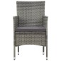 4-tlg. Garten-Lounge-Set mit Auflagen Poly Rattan Grau 4-tlg. Garten-Lounge-Set mit Auflagen Poly Rattan Grau