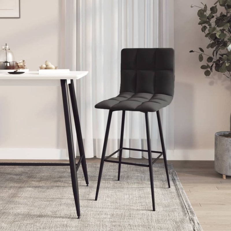 vidaXL Barhocker Schwarz Samt vidaXL Barhocker Schwarz Samt