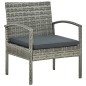 3-tlg. Bistro-Set mit Sitzkissen Poly Rattan Grau 3-tlg. Bistro-Set mit Sitzkissen Poly Rattan Grau