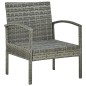 3-tlg. Bistro-Set mit Sitzkissen Poly Rattan Grau 3-tlg. Bistro-Set mit Sitzkissen Poly Rattan Grau