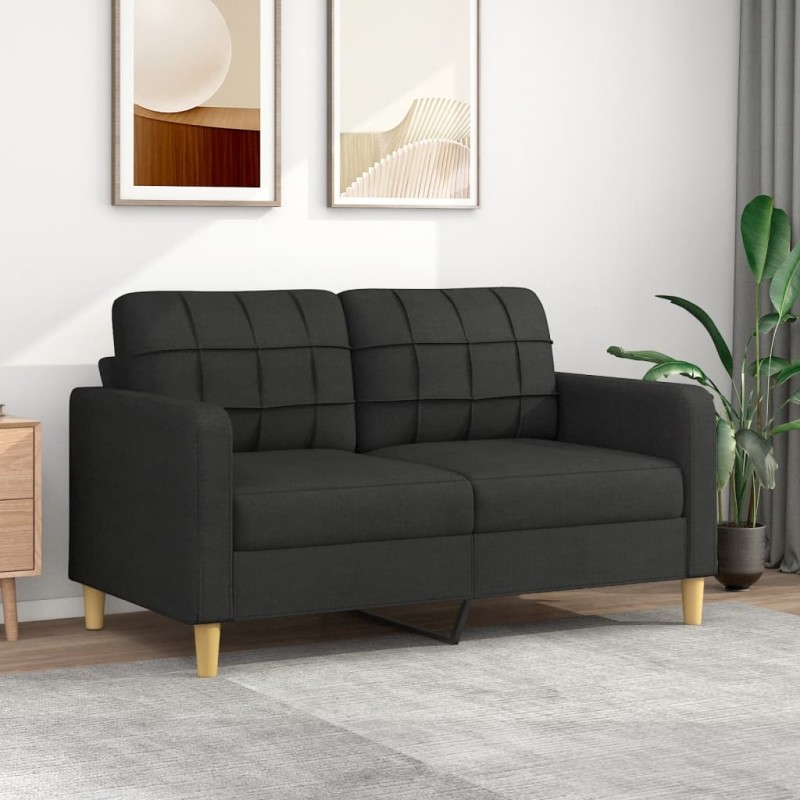 vidaXL 2-Sitzer-Sofa Schwarz 140 cm Stoff vidaXL 2-Sitzer-Sofa Schwarz 140 cm Stoff