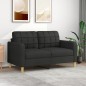 vidaXL 2-Sitzer-Sofa Schwarz 140 cm Stoff vidaXL 2-Sitzer-Sofa Schwarz 140 cm Stoff