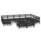 vidaXL 11-tlg. Garten-Lounge-Set Massivholz Kiefer Schwarz vidaXL 11-tlg. Garten-Lounge-Set Massivholz Kiefer Schwarz
