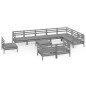 vidaXL 11-tlg. Garten-Lounge-Set Massivholz Kiefer Grau vidaXL 11-tlg. Garten-Lounge-Set Massivholz Kiefer Grau